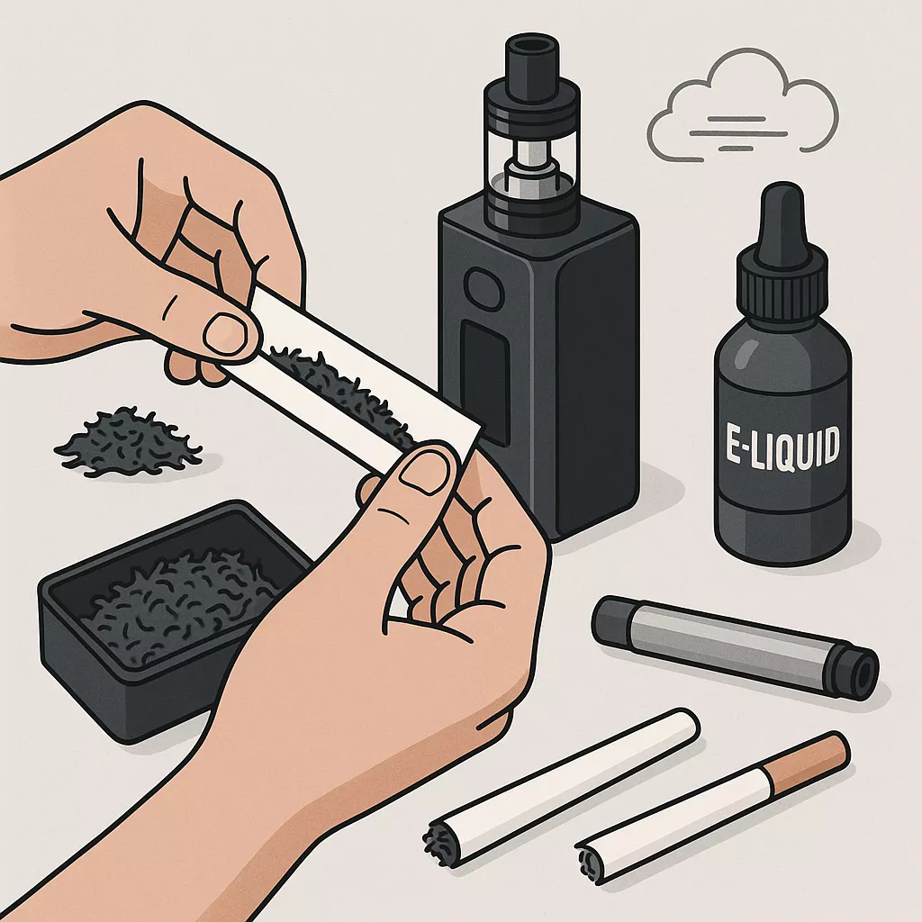 menggulung rokok elektronik
